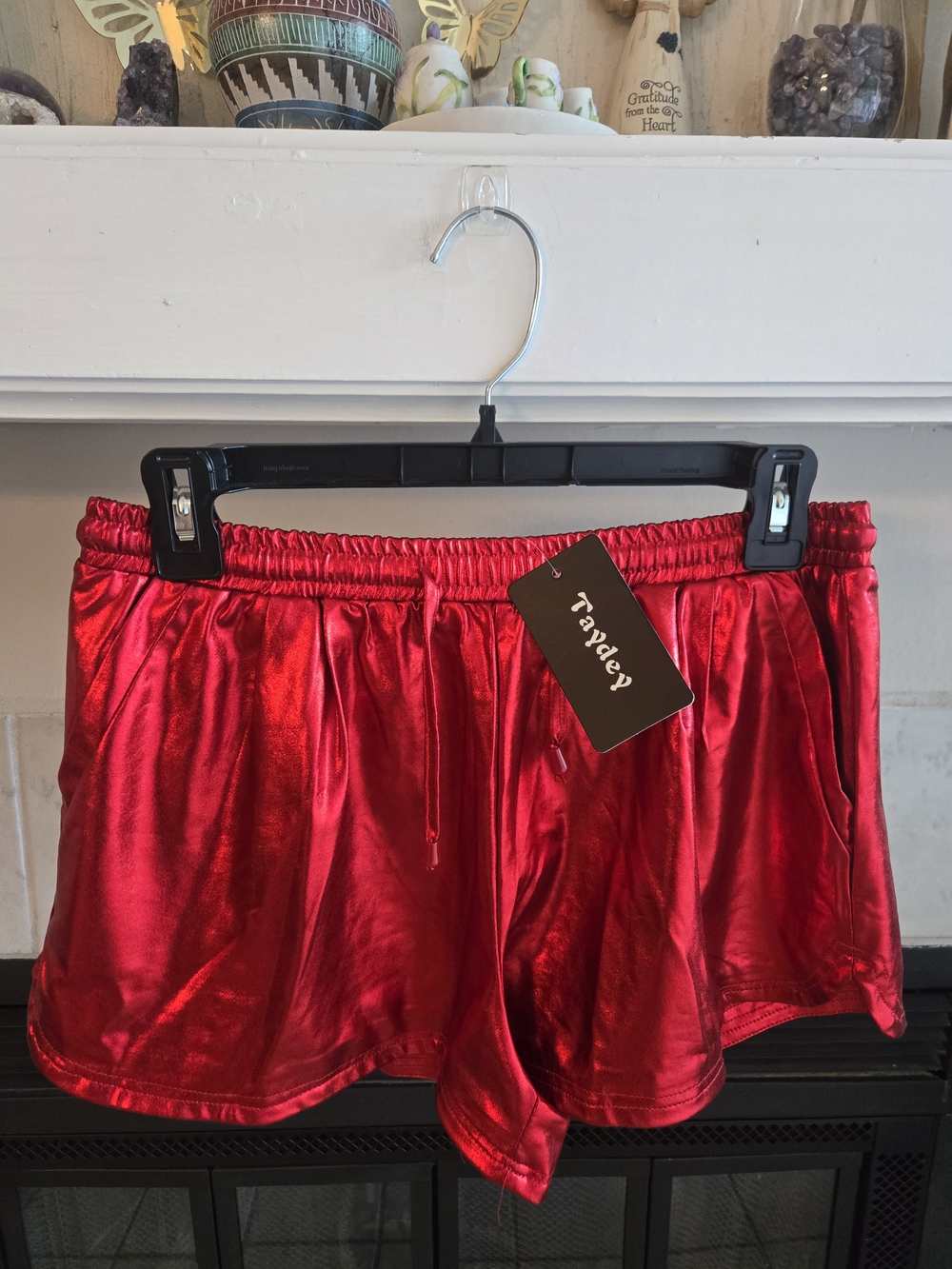 TAYDEY Red Athletic Shorts with Elastic Waistband